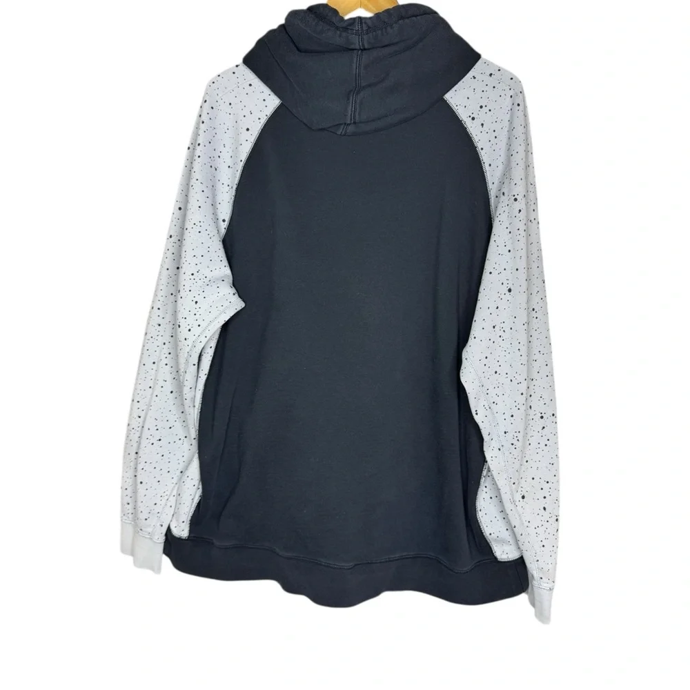 Nike Air Jordan Retro 4 Speckle Pullover Hoodie Black Gray Cement